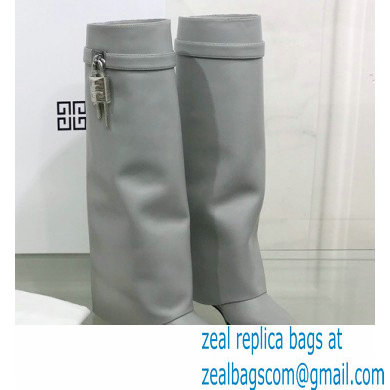 Givenchy Heel 9.5cm Shark Lock Pant Boots in Leather Gray 2021