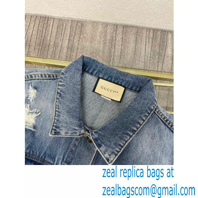 Gucci 100 sleeveless denim jacket 2021 - Click Image to Close