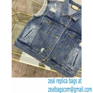 Gucci 100 sleeveless denim jacket 2021 - Click Image to Close