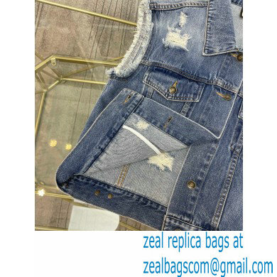 Gucci 100 sleeveless denim jacket 2021 - Click Image to Close