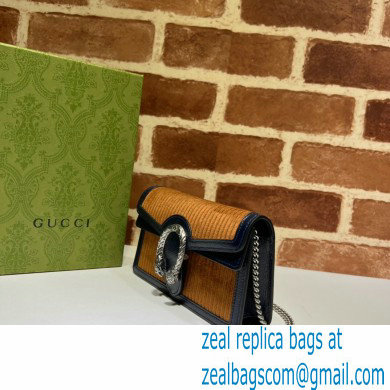 Gucci Dionysus super mini bag 476432 corduroy Brown 2021