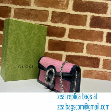 Gucci Dionysus super mini bag 476432 corduroy Pink 2021 - Click Image to Close