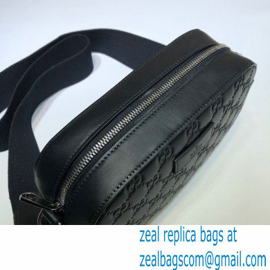 Gucci GG Embossed Leather Black Small Shoulder Bag 574886 2021