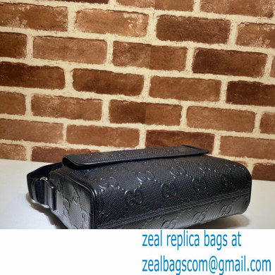 Gucci GG Embossed Messenger Bag 658565 Black 2021