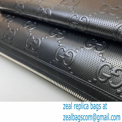 Gucci GG Embossed Messenger Bag 658565 Black 2021