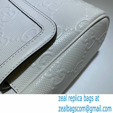 Gucci GG Embossed Messenger Bag 658565 White 2021