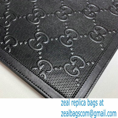 Gucci GG Embossed Pouch Bag 646449 Black 2021 - Click Image to Close