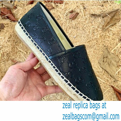 Gucci GG Leather Espadrilles Black 2022 - Click Image to Close