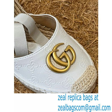 Gucci GG Leather Platform 10cm Espadrilles White 2022 - Click Image to Close