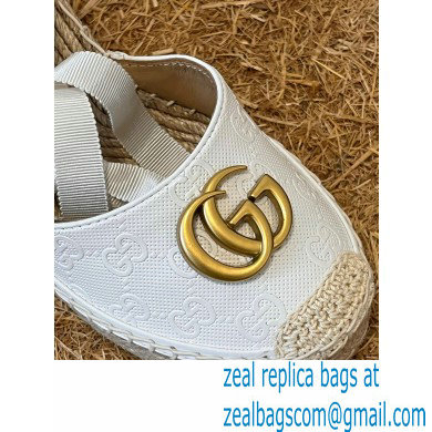 Gucci GG Leather Platform 10cm Espadrilles White 2022