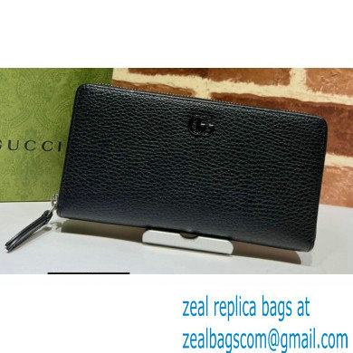 Gucci GG Marmont zip around wallet 456117 Resin Hardware Black 2021 - Click Image to Close