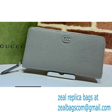 Gucci GG Marmont zip around wallet 456117 Resin Hardware Gray 2021