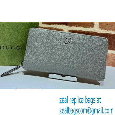 Gucci GG Marmont zip around wallet 456117 Resin Hardware Gray 2021 - Click Image to Close