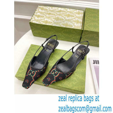 Gucci Heel 4cm 100 Slingback Pumps Black 2022