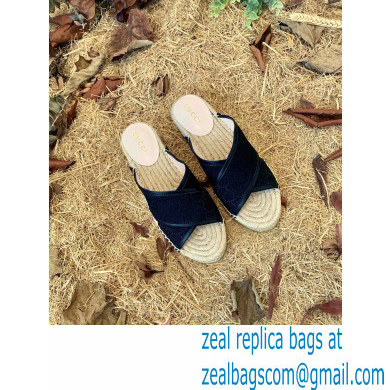 Gucci Heel 6cm GG Canvas Espadrilles Slide Sandals Black 2022 - Click Image to Close