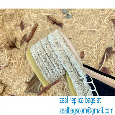 Gucci Heel 6cm GG Canvas Espadrilles Slide Sandals Black 2022 - Click Image to Close
