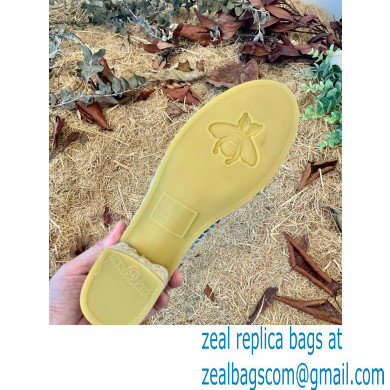 Gucci Heel 6cm GG Canvas Espadrilles Slide Sandals Blue 2022