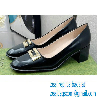 Gucci Heel 6cm Vintage Black/Gold G Pumps 2022