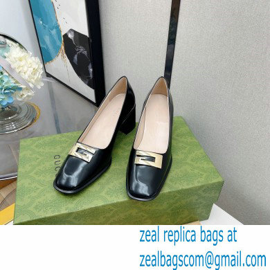 Gucci Heel 6cm Vintage Black/Gold G Pumps 2022 - Click Image to Close