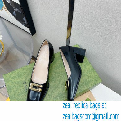 Gucci Heel 6cm Vintage Black/Gold G Pumps 2022