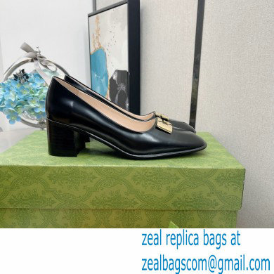 Gucci Heel 6cm Vintage Black/Gold G Pumps 2022 - Click Image to Close