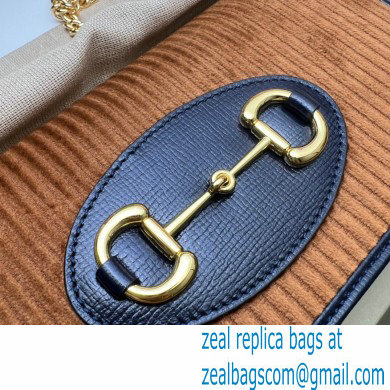 Gucci Horsebit 1955 chain wallet 621892 corduroy Brown 2021