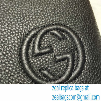 Gucci Leather Pouch Bag with Interlocking G 322054 Black 2021 - Click Image to Close