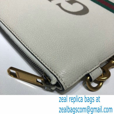 Gucci Medium Leather Pouch Bag 572770 White 2021