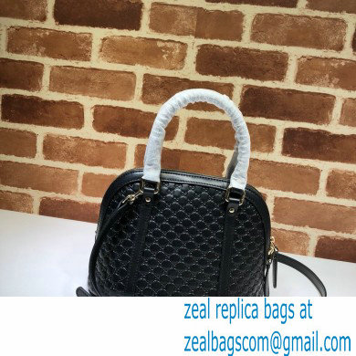 Gucci Mini GG Embossed Leather Dome Crossbody Bag 449654 Black