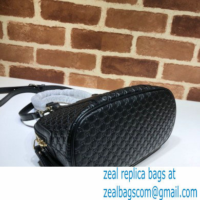 Gucci Mini GG Embossed Leather Dome Crossbody Bag 449654 Black