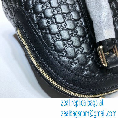 Gucci Mini GG Embossed Leather Dome Crossbody Bag 449654 Black