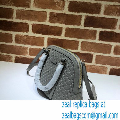 Gucci Mini GG Embossed Leather Dome Crossbody Bag 449654 Gray
