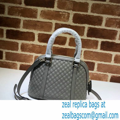 Gucci Mini GG Embossed Leather Dome Crossbody Bag 449654 Gray