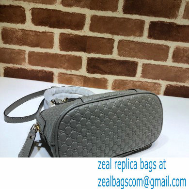 Gucci Mini GG Embossed Leather Dome Crossbody Bag 449654 Gray