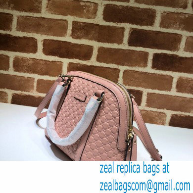 Gucci Mini GG Embossed Leather Dome Crossbody Bag 449654 Pink