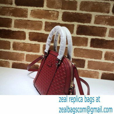 Gucci Mini GG Embossed Leather Dome Crossbody Bag 449654 Red
