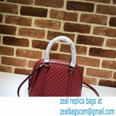 Gucci Mini GG Embossed Leather Dome Crossbody Bag 449654 Red