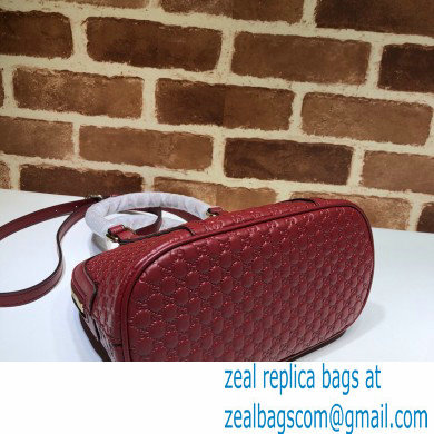 Gucci Mini GG Embossed Leather Dome Crossbody Bag 449654 Red