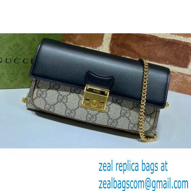 Gucci Padlock Long Wallet with Chain 658226 Black 2021 - Click Image to Close