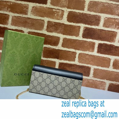 Gucci Padlock Long Wallet with Chain 658226 Black 2021