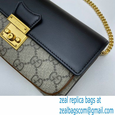 Gucci Padlock Long Wallet with Chain 658226 Black 2021