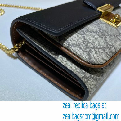 Gucci Padlock Long Wallet with Chain 658226 Black 2021