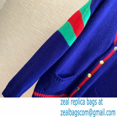 Gucci cable wool knit cardigan blue 2021