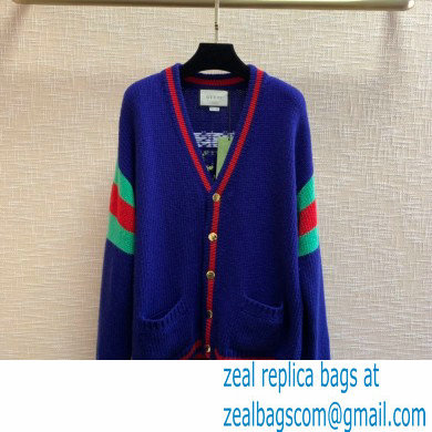 Gucci cable wool knit cardigan blue 2021 - Click Image to Close