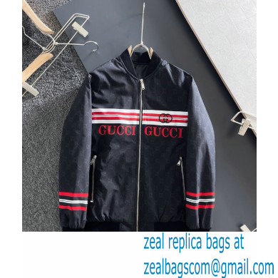 Gucci gg jacquard nylon cotton jacket black 2021 - Click Image to Close