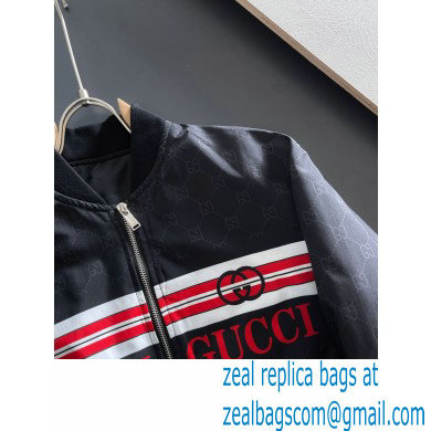 Gucci gg jacquard nylon cotton jacket black 2021