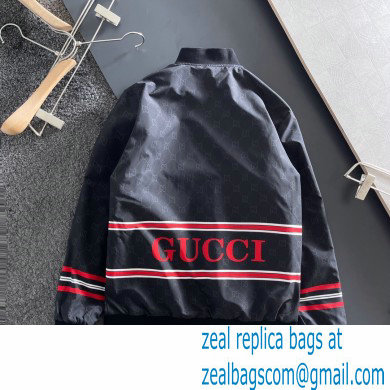 Gucci gg jacquard nylon cotton jacket black 2021