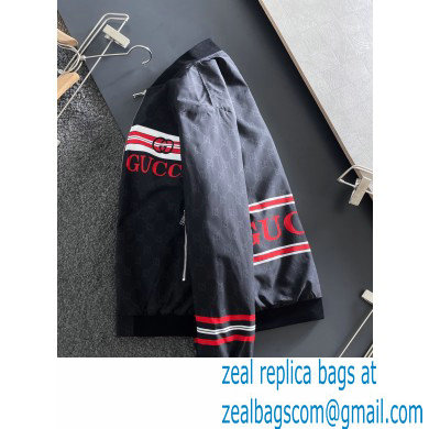 Gucci gg jacquard nylon cotton jacket black 2021