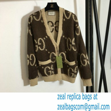 Gucci gg mohair cardigan coffee 2021 - Click Image to Close