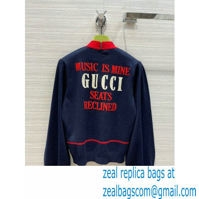 Gucci music is mine cashmere sweater blue 2021